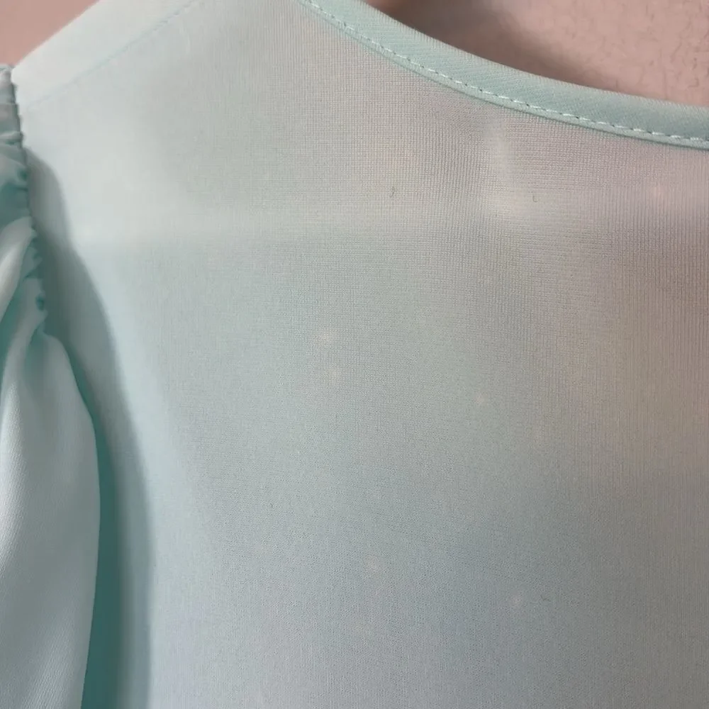 Miss Elaine Light Aqua Blue Long Sleeve Robe - Picture 5 of 6